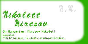 nikolett mircsov business card
